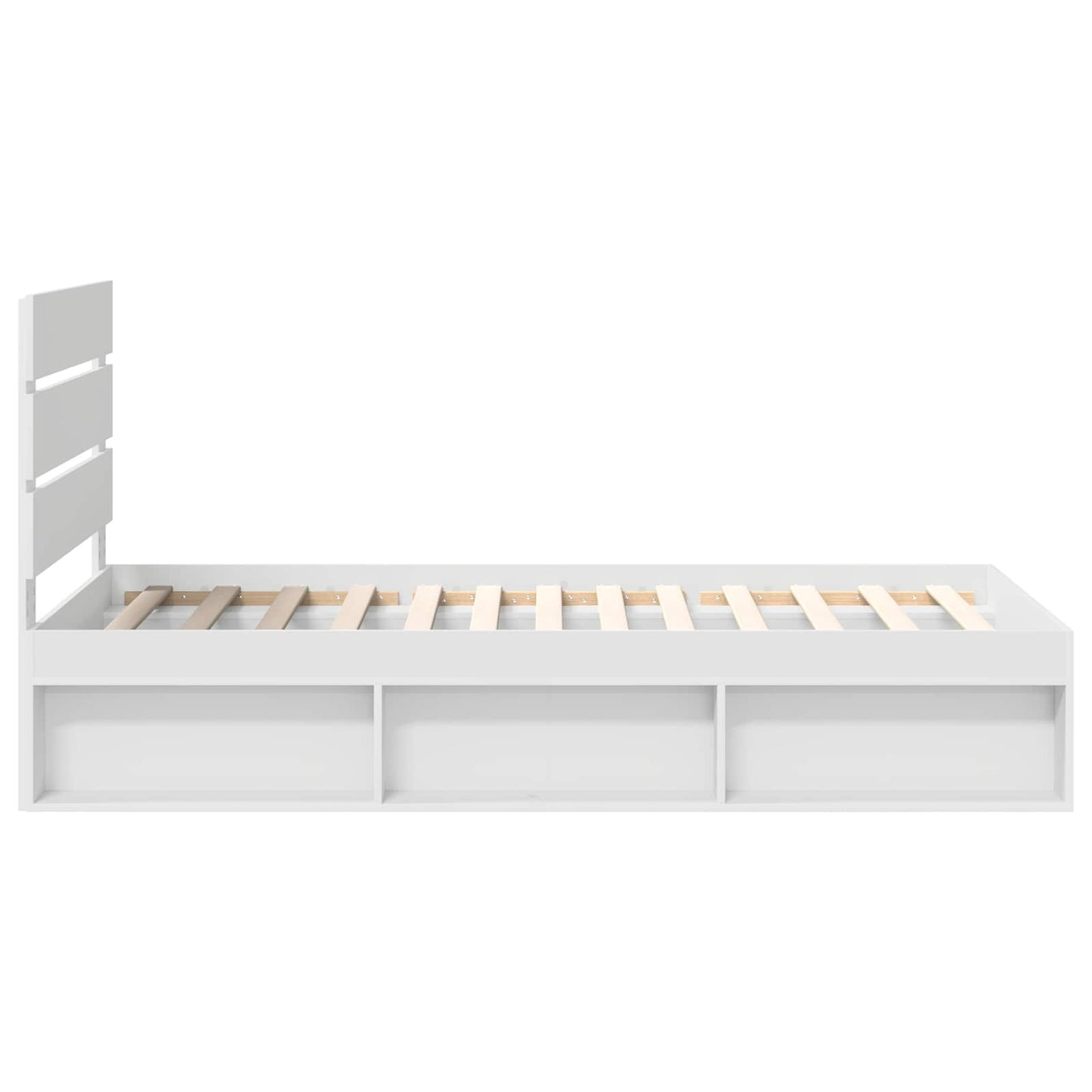Bed Frame with Headboard White 100 x 200 cm Solid Pine Wood