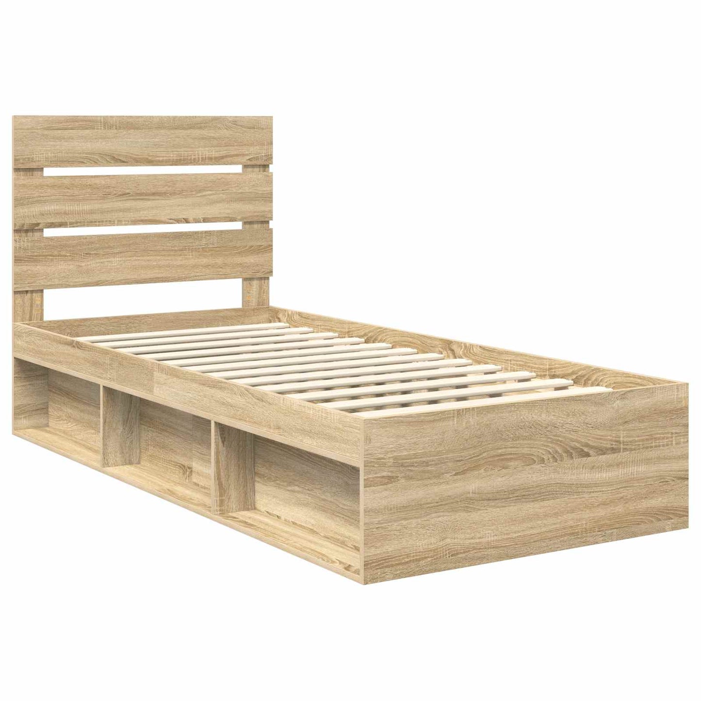 Bed Frame with Headboard Sonoma 100 x 200 cm Solid Pine Wood