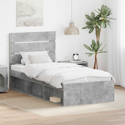 Bed Frame Concerte Grey 100 x 200 cm Solid Pine Wood