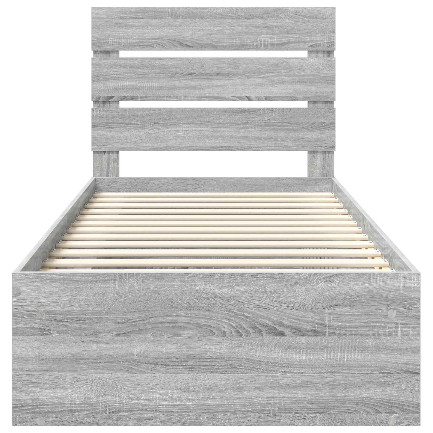 Bed Frame Grey Sonoma 100 x 200 cm Solid Pine Wood