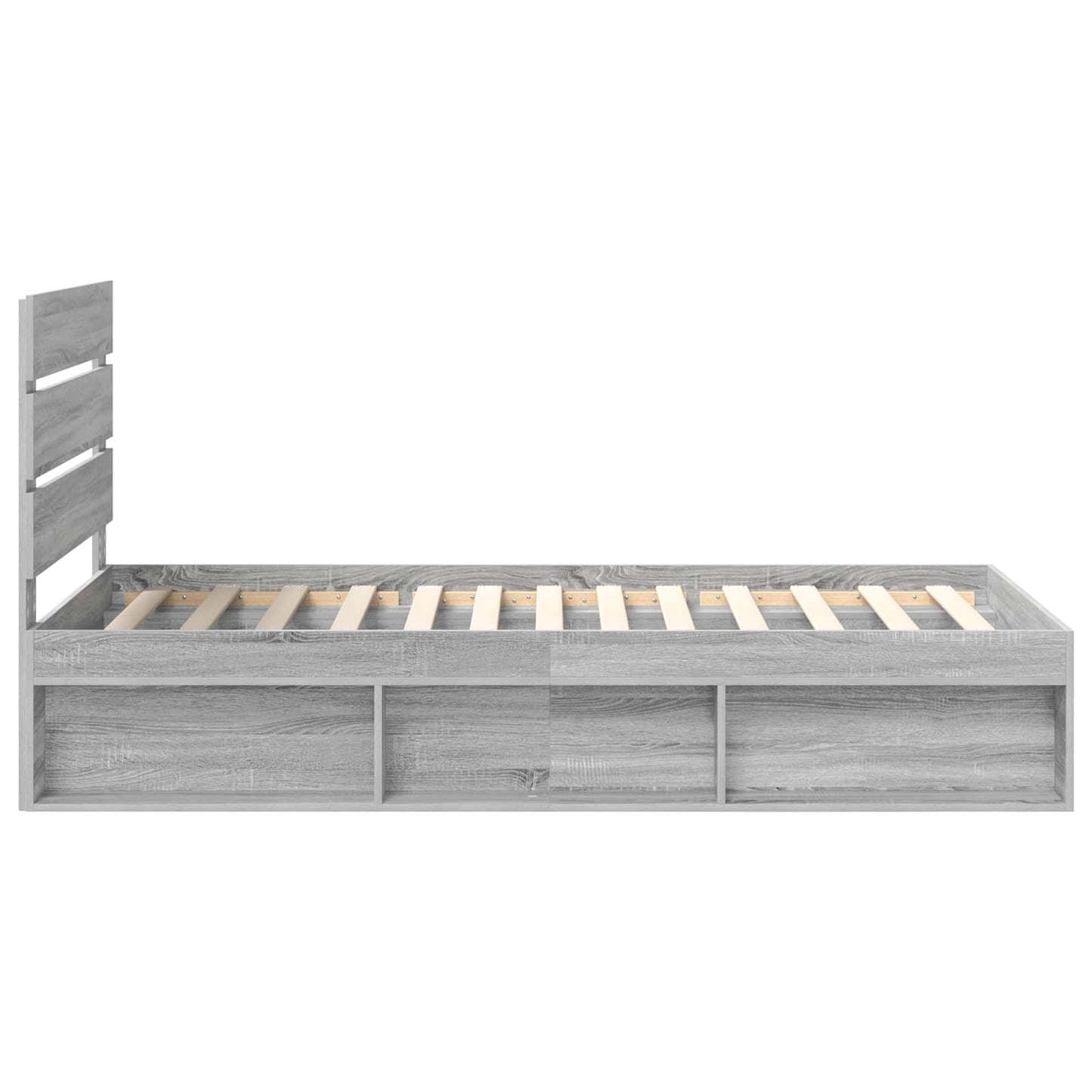 Bed Frame Grey Sonoma 100 x 200 cm Solid Pine Wood
