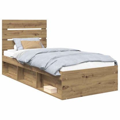 Bed Frame Artisian Oak 90 x 200 cm Solid Pine Wood