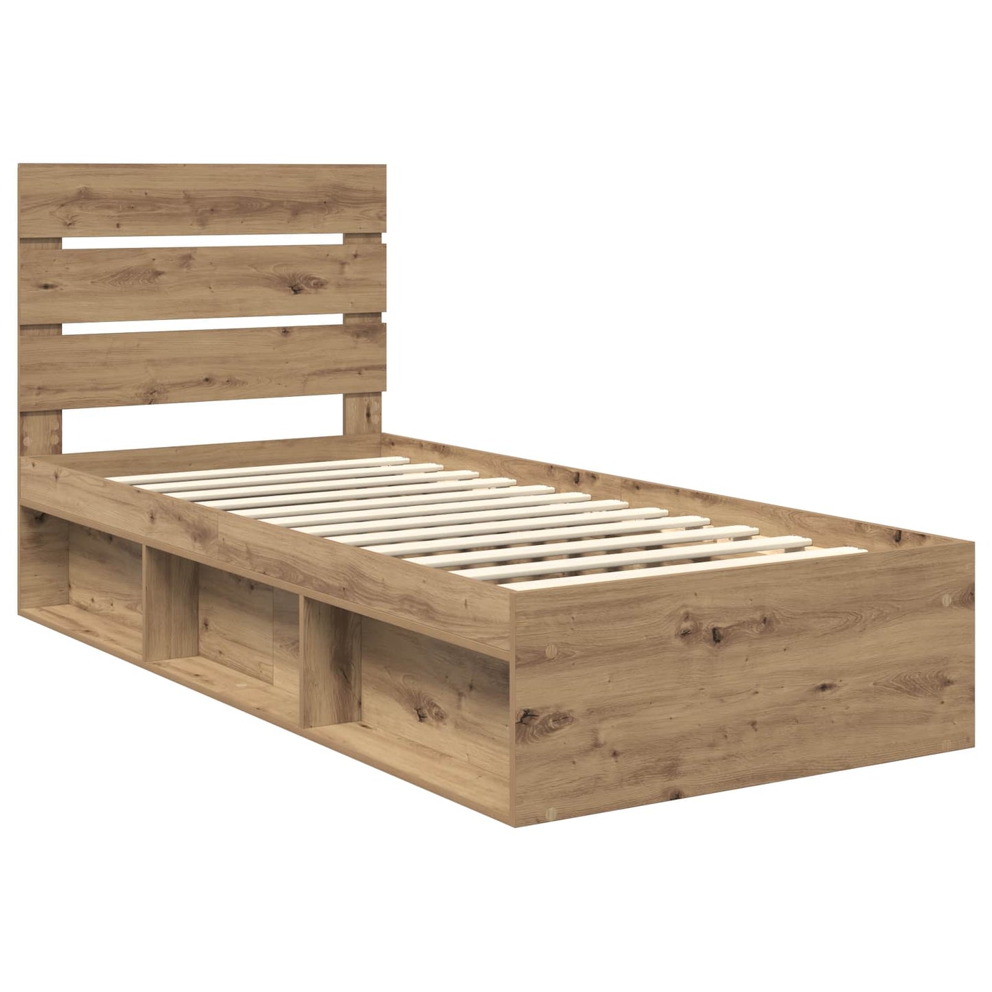 Bed Frame Artisian Oak 90 x 200 cm Solid Pine Wood