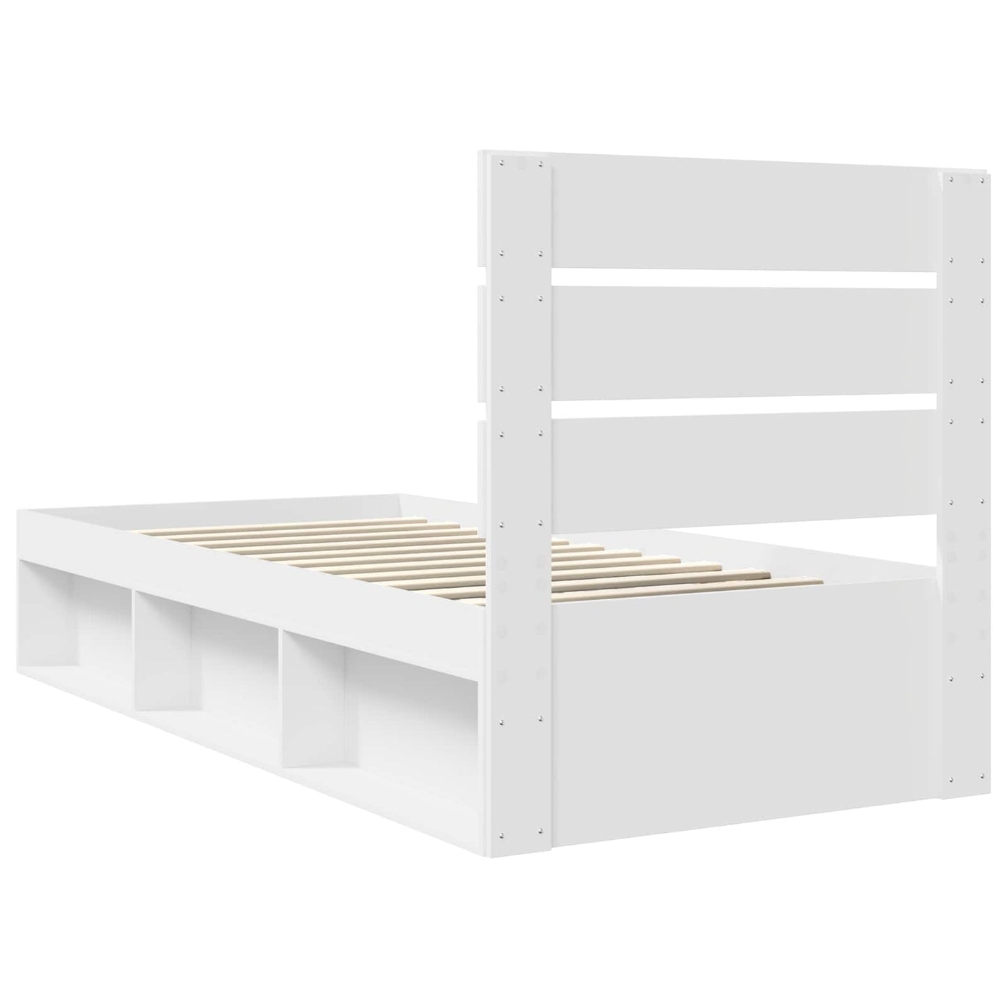 Bed Frame with Headboard White 90 x 190 cm Solid Pine Wood