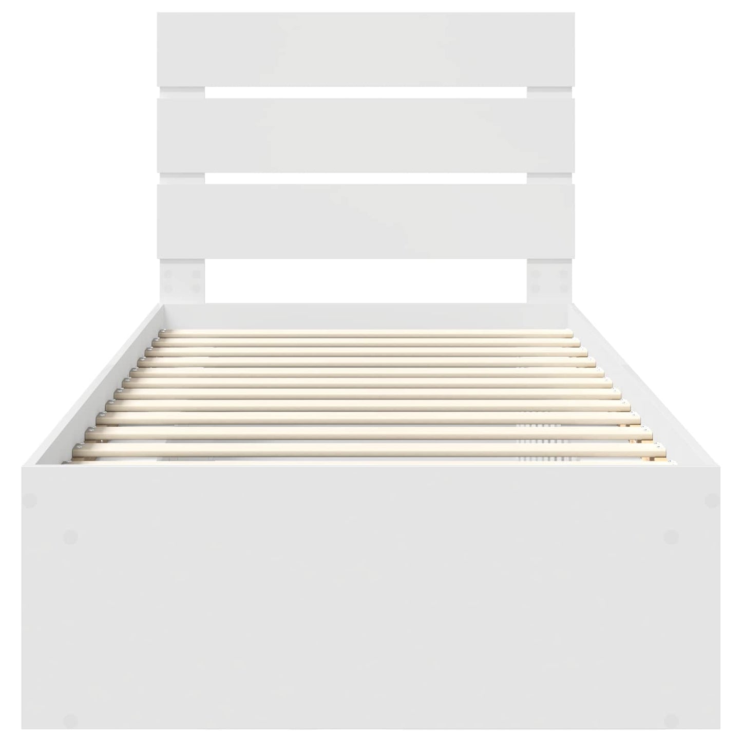 Bed Frame with Headboard White 75 x 190 cm Solid Pine Wood