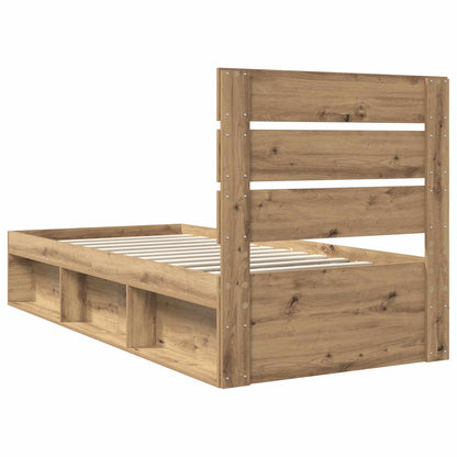 Bed Frame Artisian Oak 75 x 190 cm Solid Pine Wood