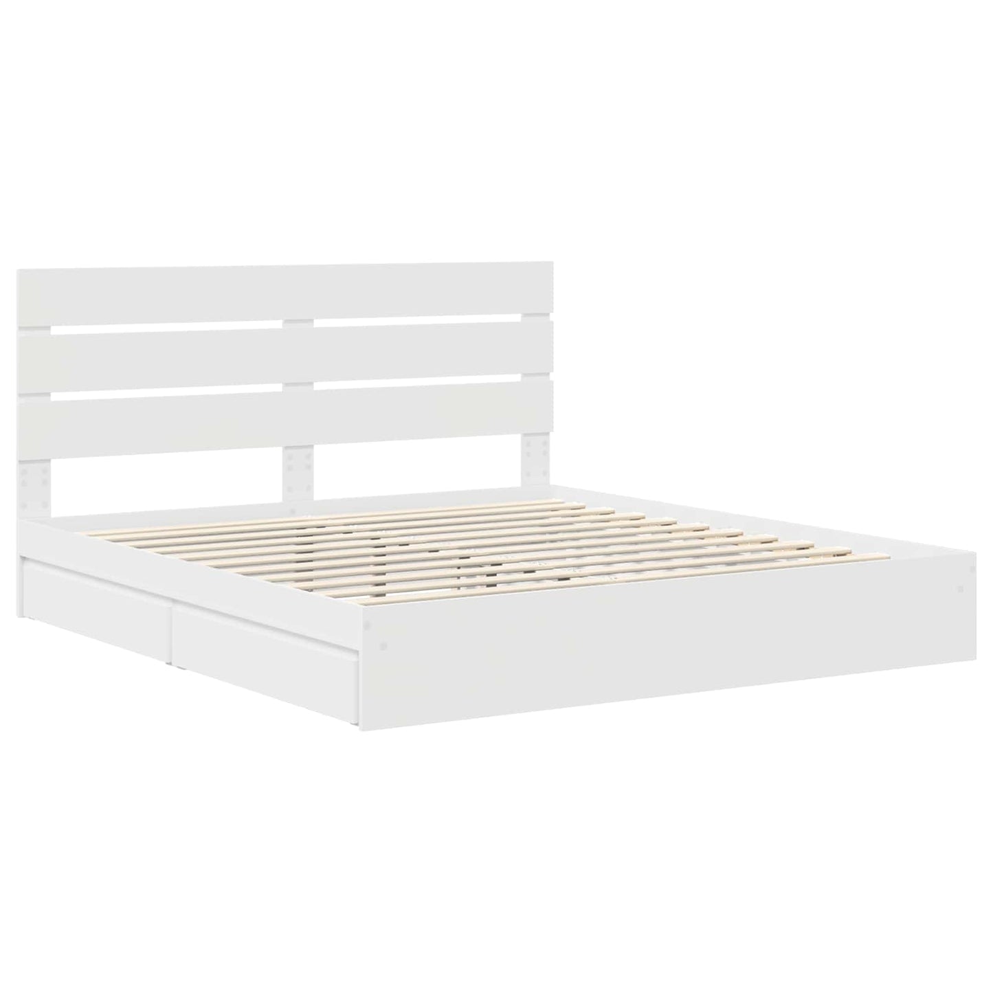 Storage Bed with Headboard White 180 x 200 cm Engineered Wood