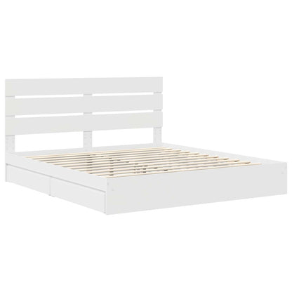 Storage Bed with Headboard White 180 x 200 cm Engineered Wood