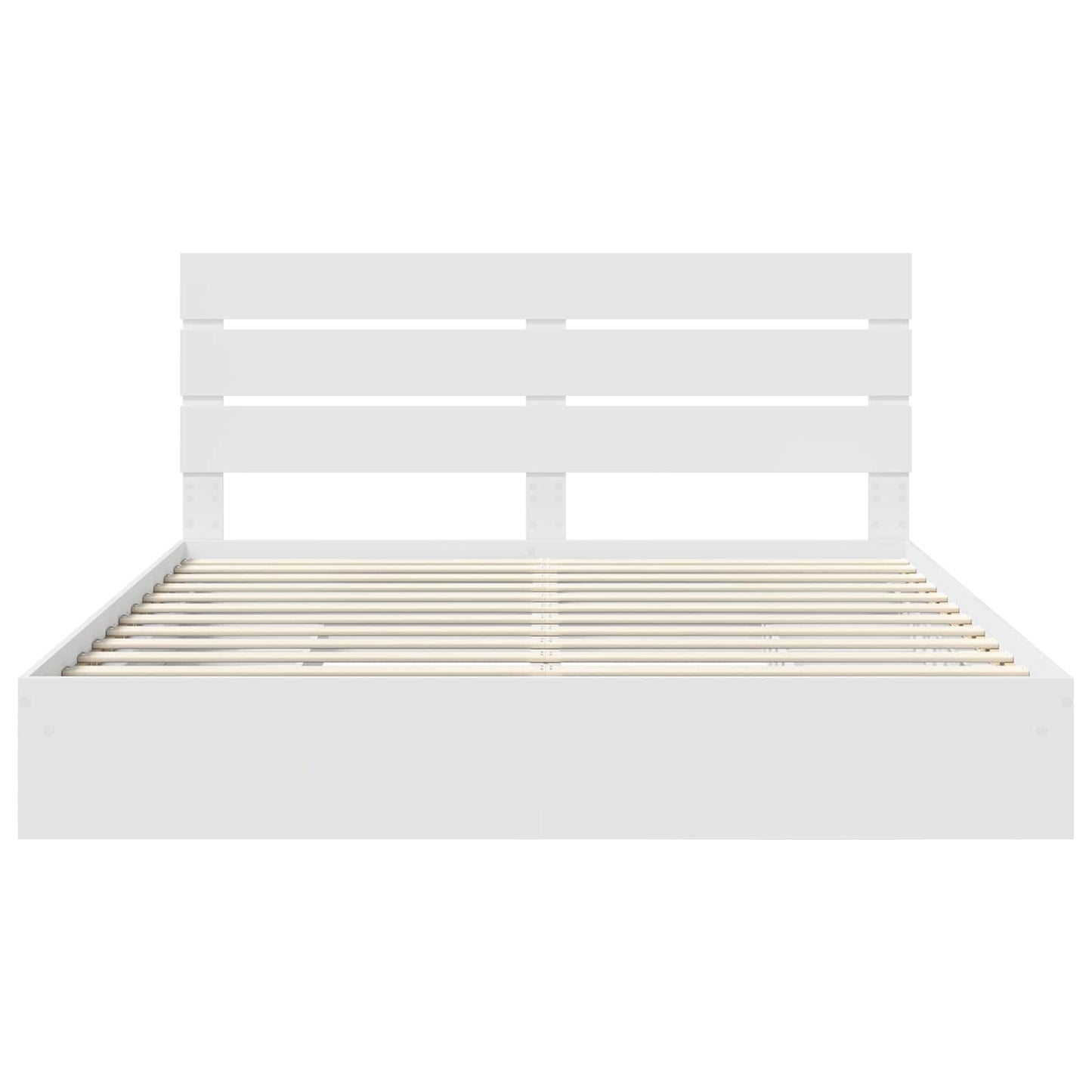 Storage Bed with Headboard White 180 x 200 cm Engineered Wood