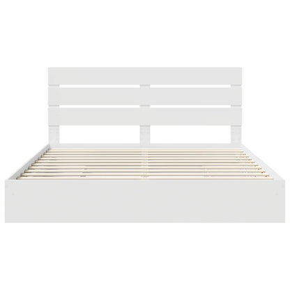 Storage Bed with Headboard White 180 x 200 cm Engineered Wood