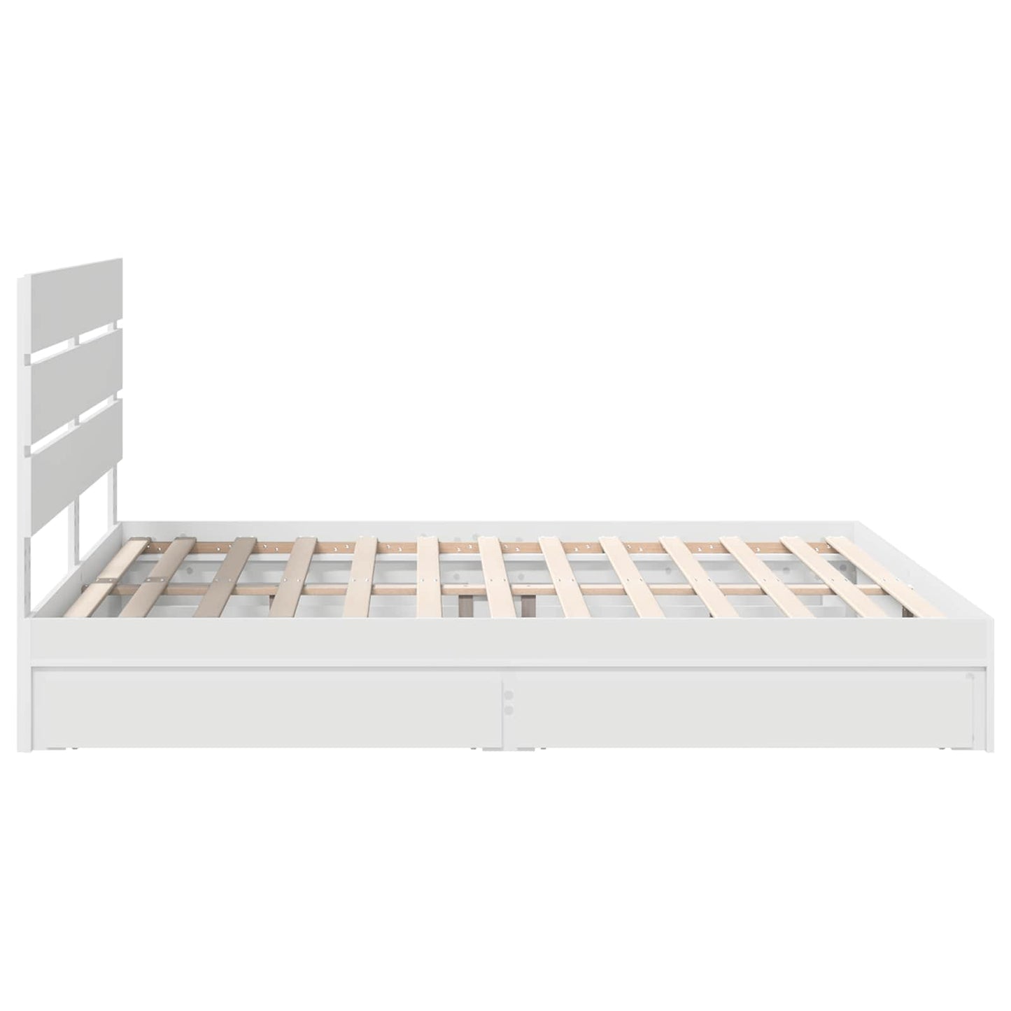 Storage Bed with Headboard White 180 x 200 cm Engineered Wood