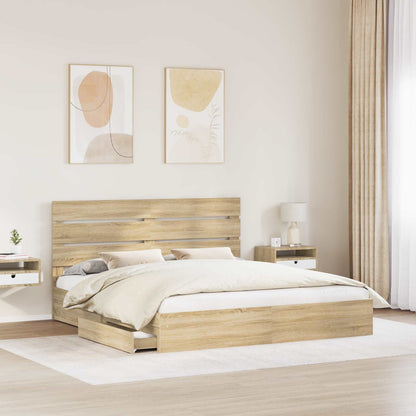 Storage Bed with Drawer Sonoma Oak 180 x 200 cm Engineered Wood