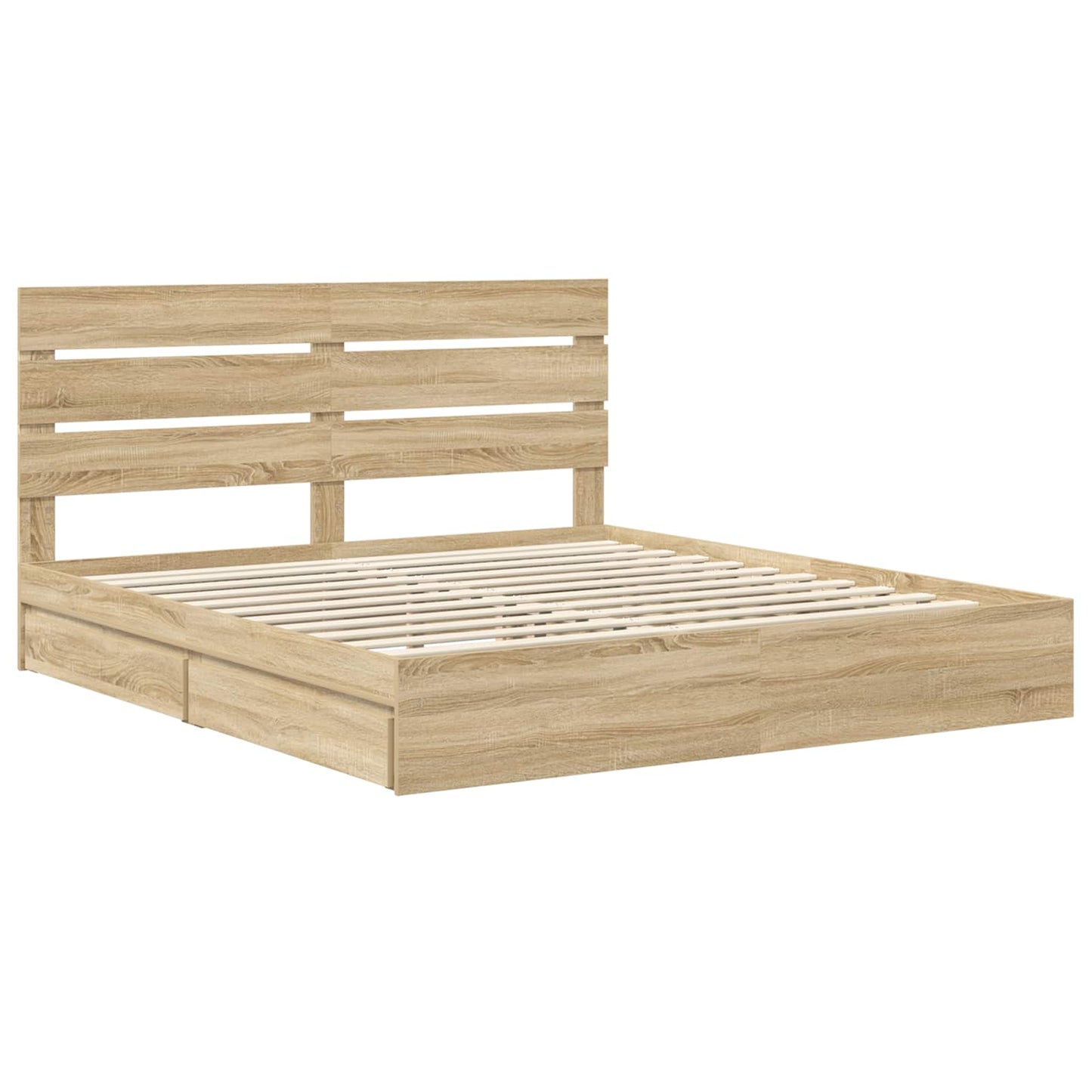 Storage Bed with Drawer Sonoma Oak 180 x 200 cm Engineered Wood