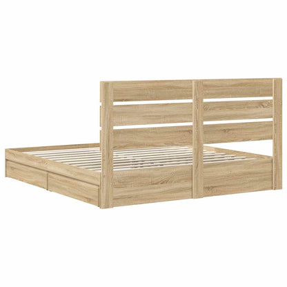 Storage Bed with Drawer Sonoma Oak 180 x 200 cm Engineered Wood