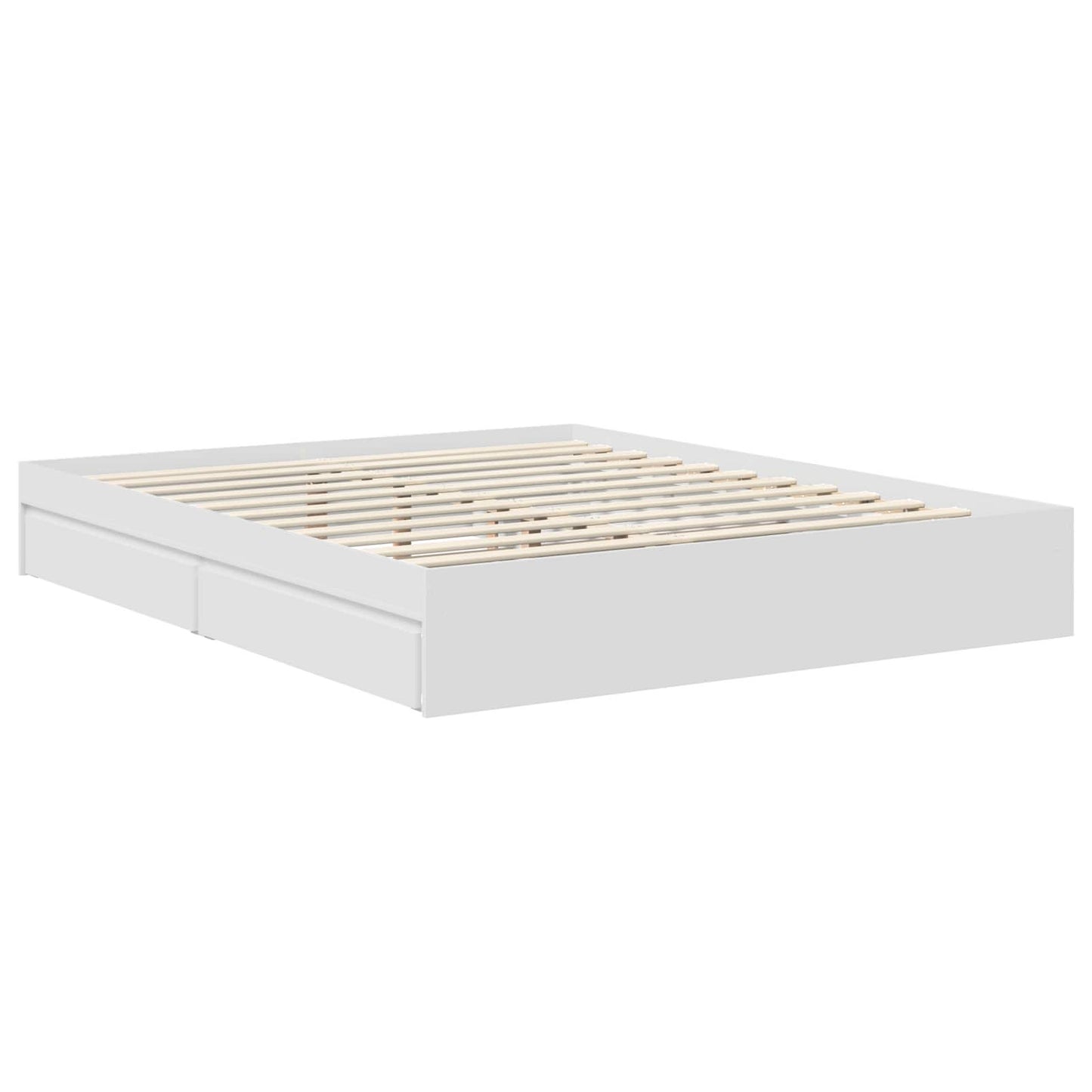 Storage Bed with Headboard White 160 x 200 cm Engineered Wood