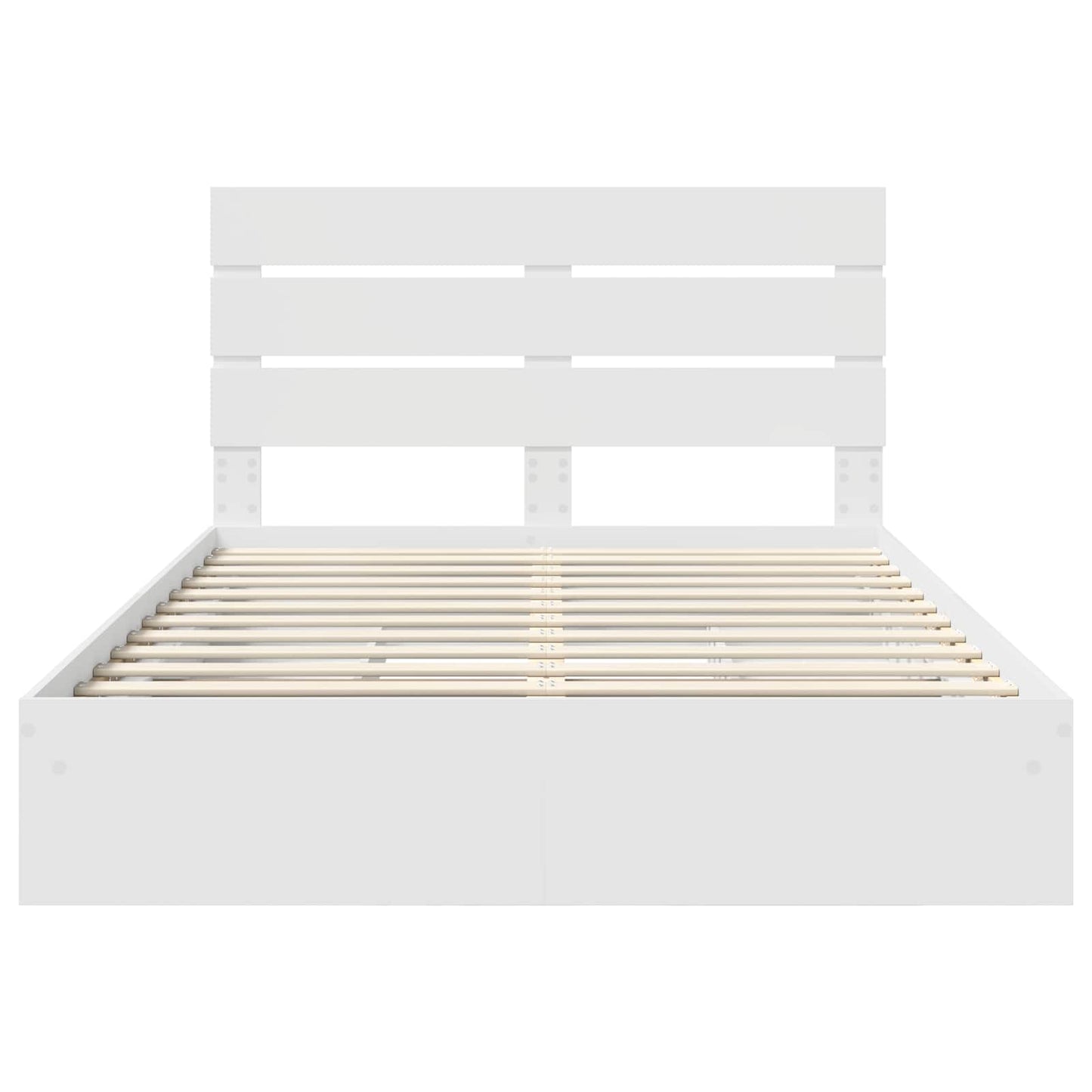 Storage Bed with Headboard White 160 x 200 cm Engineered Wood