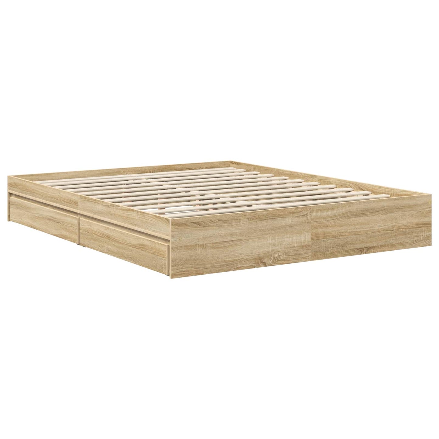 Storage Bed with Drawer Sonoma Oak 160 x 200 cm Engineered Wood