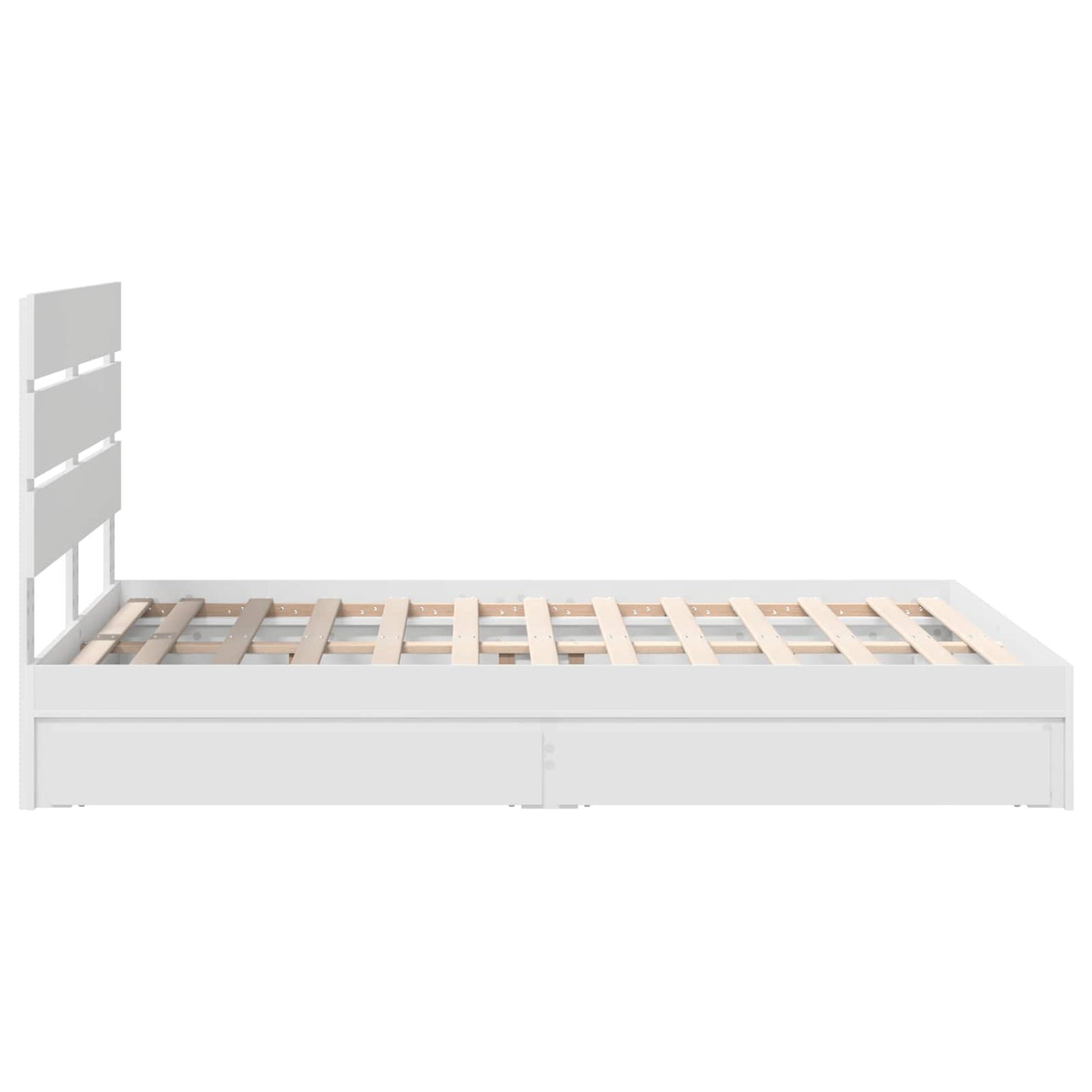 Storage Bed with Headboard White 140 x 200 cm Engineered Wood