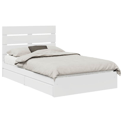 Storage Bed with Headboard White 120 x 200 cm Engineered Wood