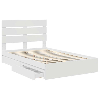 Storage Bed with Headboard White 120 x 200 cm Engineered Wood