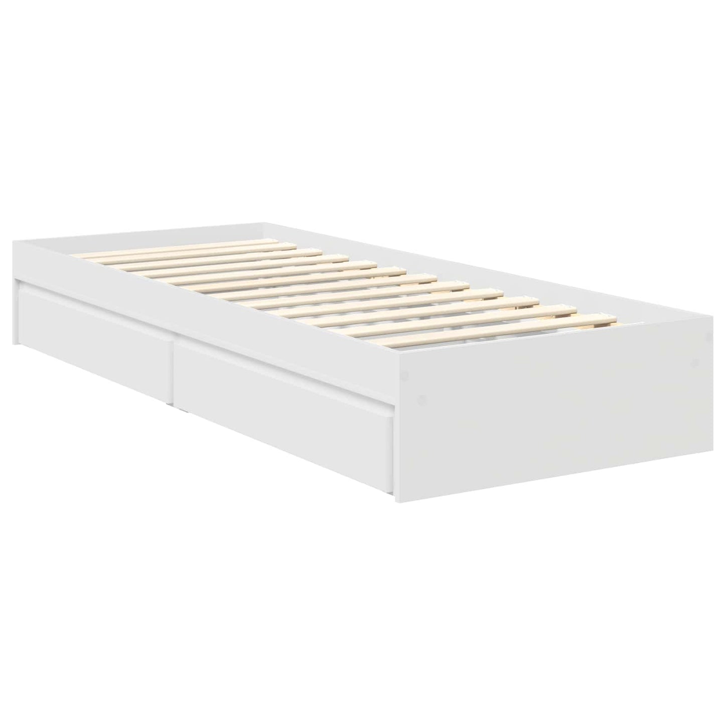 Storage Bed with Headboard White 120 x 200 cm Engineered Wood