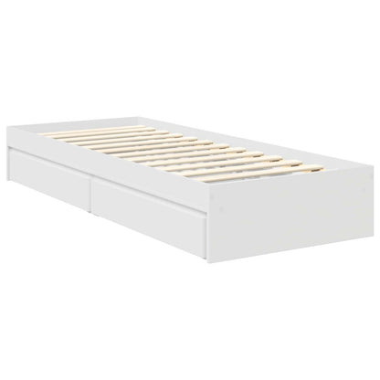 Storage Bed with Headboard White 120 x 200 cm Engineered Wood