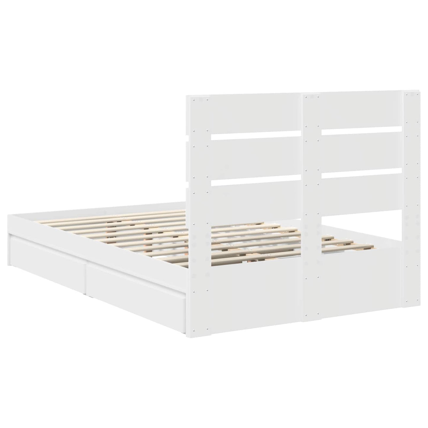 Storage Bed with Headboard White 120 x 200 cm Engineered Wood
