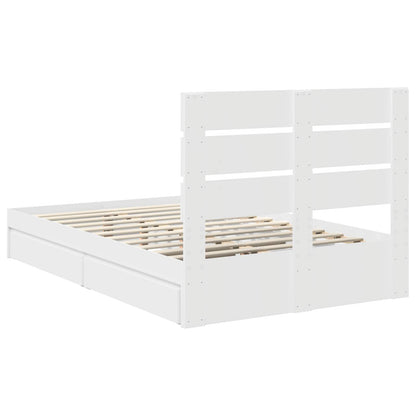 Storage Bed with Headboard White 120 x 200 cm Engineered Wood