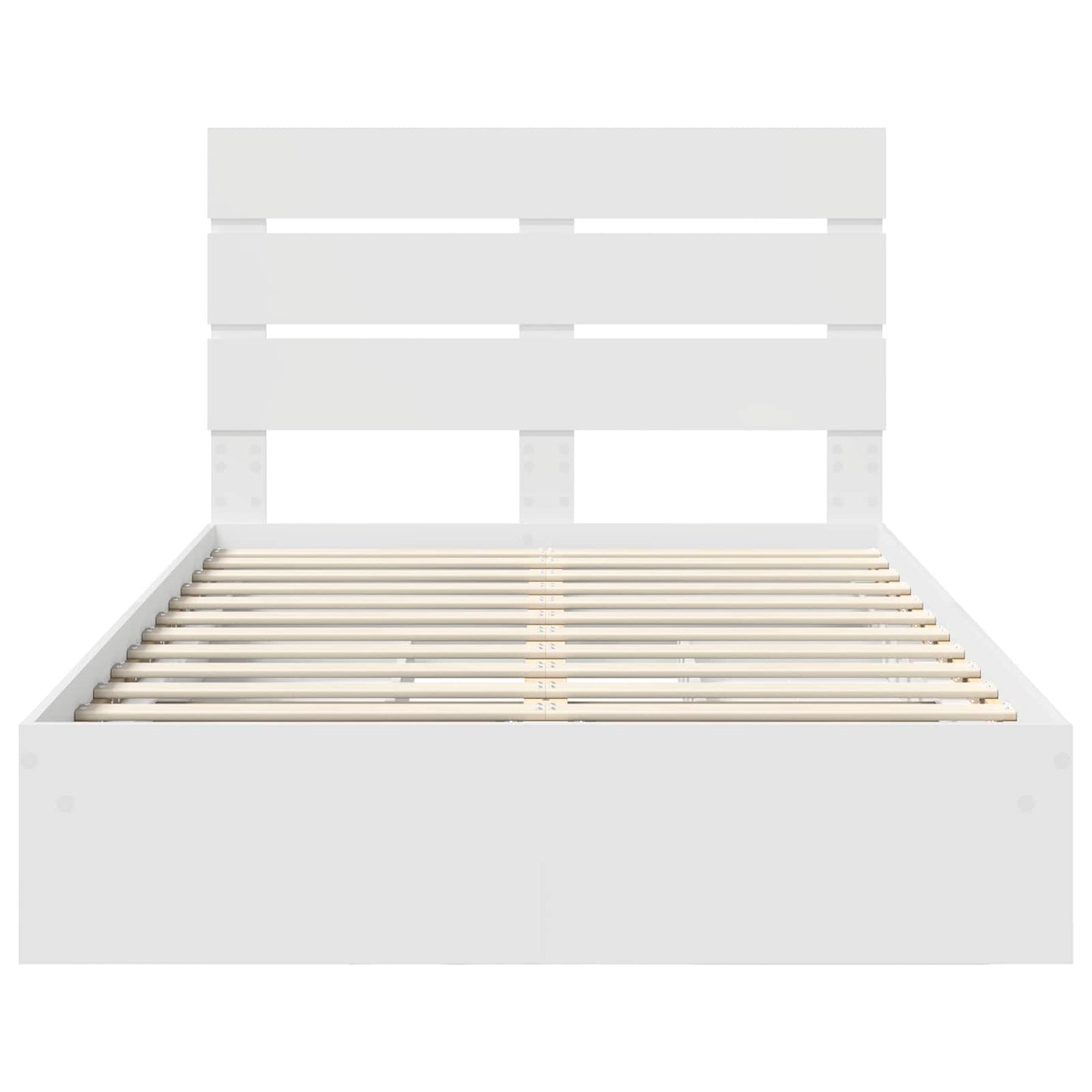 Storage Bed with Headboard White 120 x 200 cm Engineered Wood