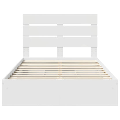 Storage Bed with Headboard White 120 x 200 cm Engineered Wood