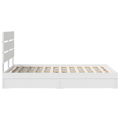 Storage Bed with Headboard White 120 x 200 cm Engineered Wood