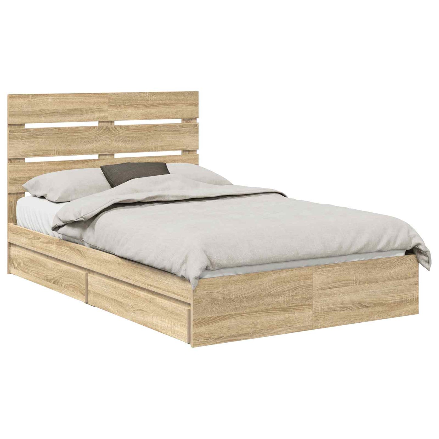 Storage Bed with Drawer Sonoma Oak 120 x 200 cm Engineered Wood