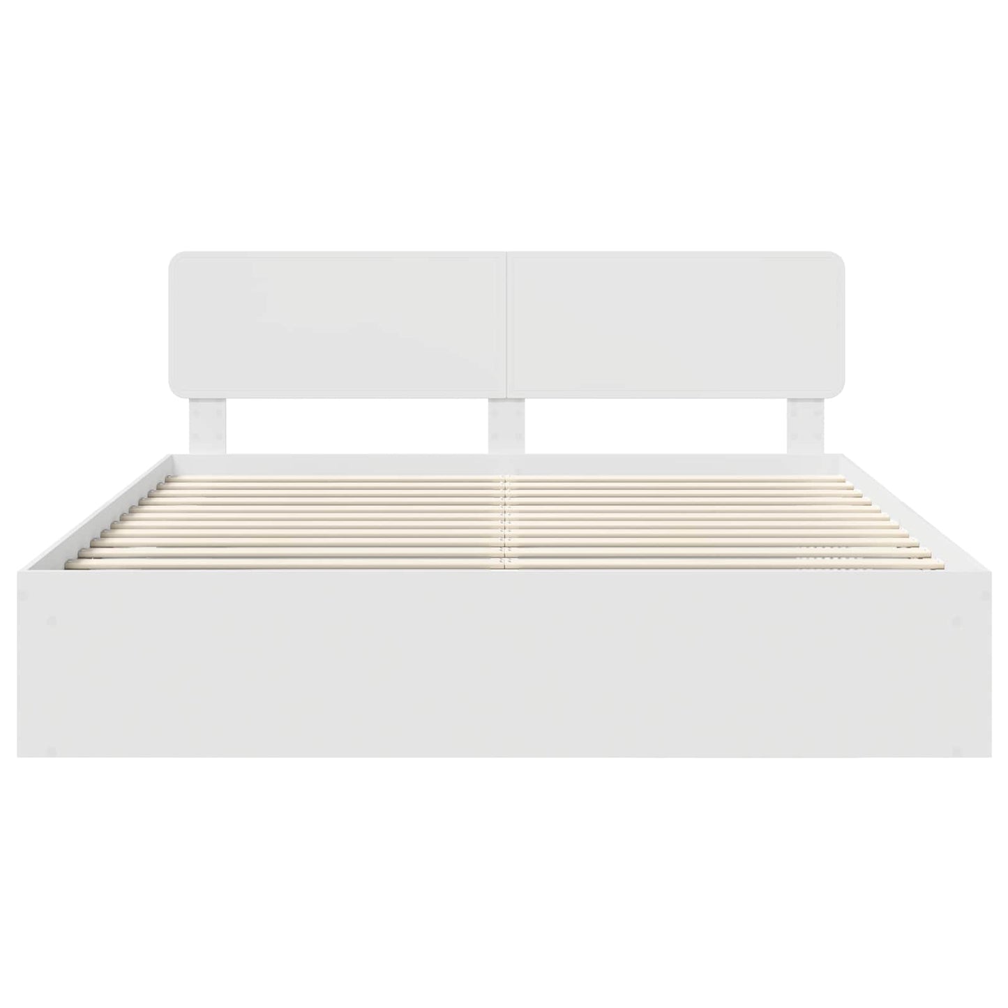 Bed Frame with Headboard White 200 x 200 cm Solid Pine Wood