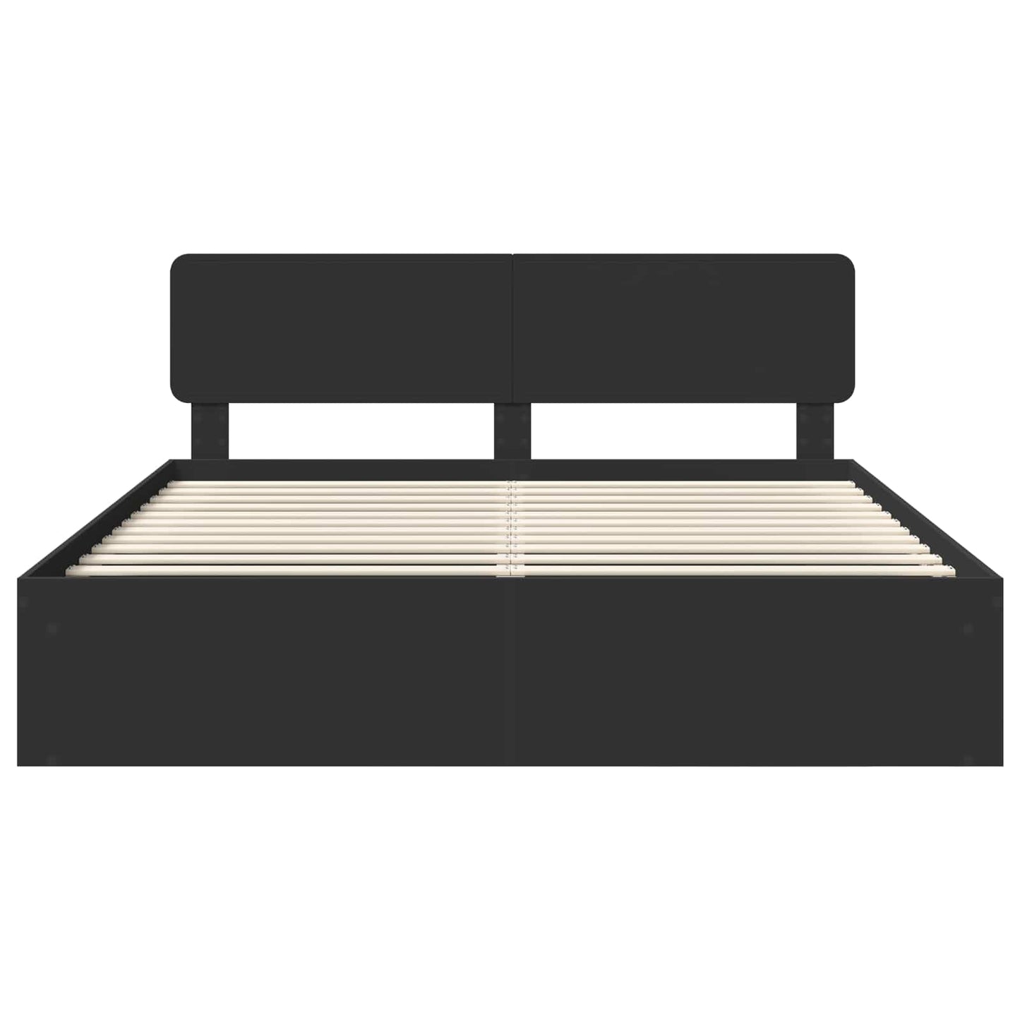 Bed Frame with Headboard Black 200 x 200 cm Solid Pine Wood
