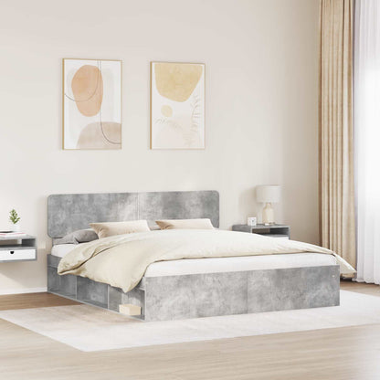 Bed Frame with Headboard Concerte 200 x 200 cm Solid Pine Wood