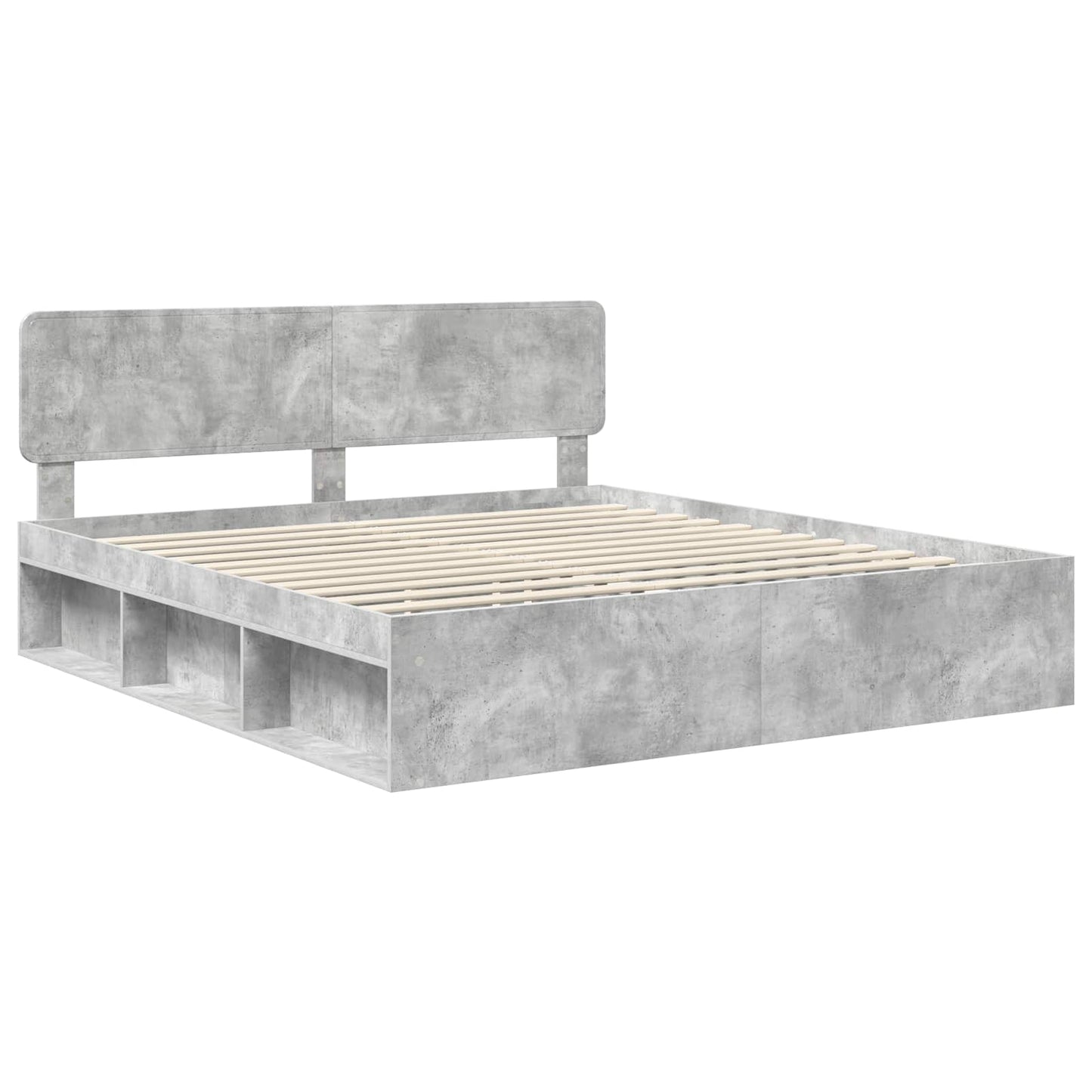 Bed Frame with Headboard Concerte 200 x 200 cm Solid Pine Wood