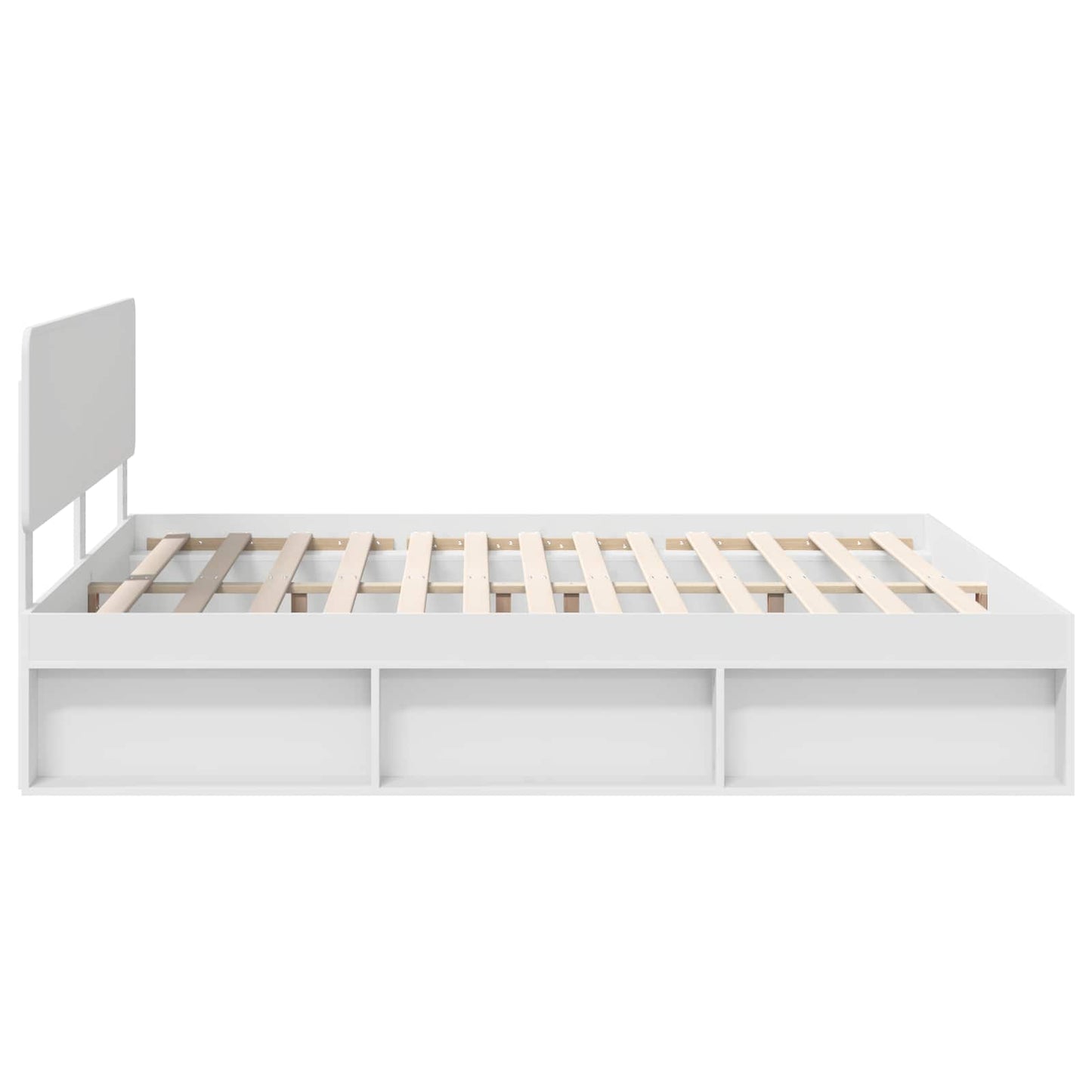Bed Frame with Headboard White 180 x 200 cm Solid Pine Wood
