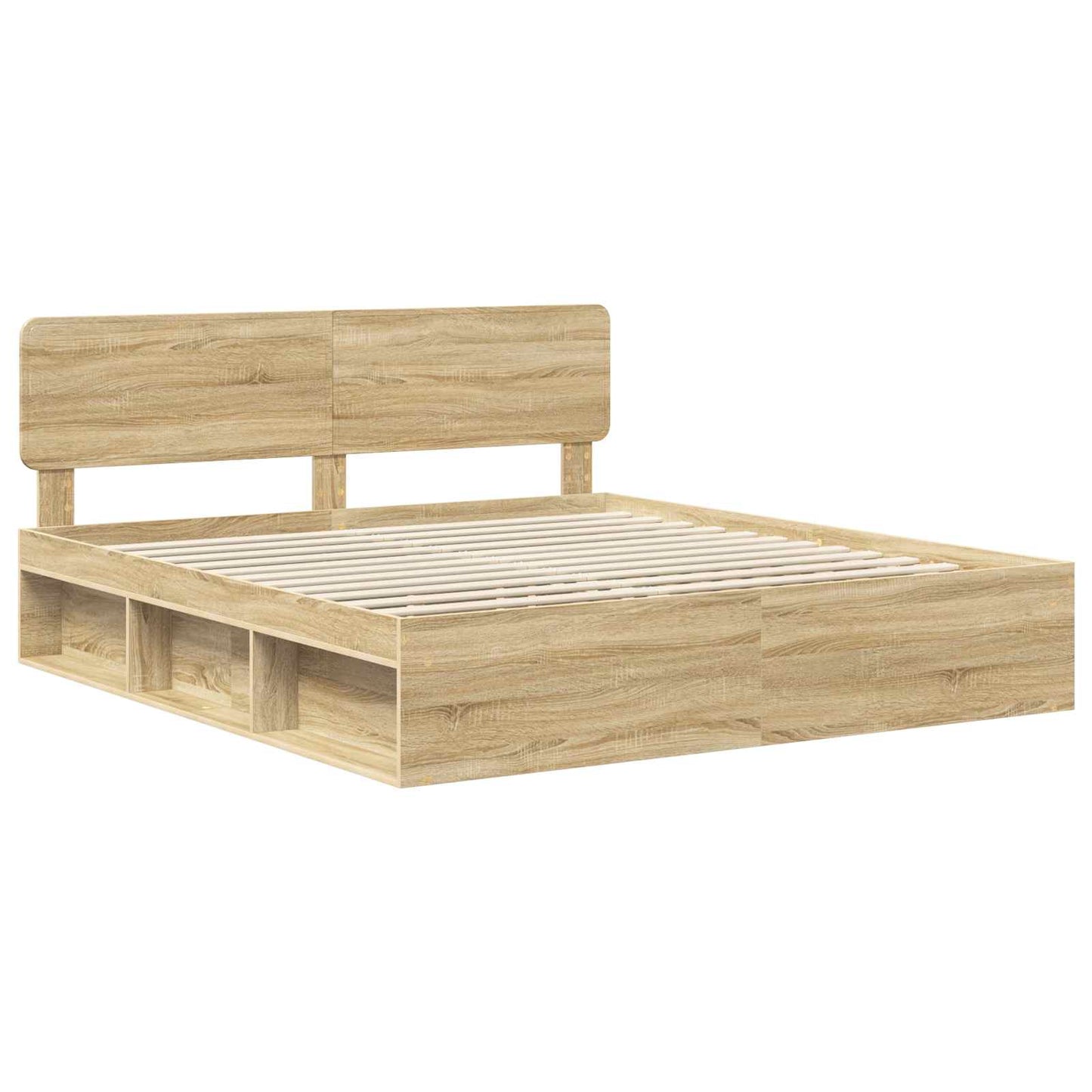 Bed Frame with Headboard Sonoma 180 x 200 cm Solid Pine Wood