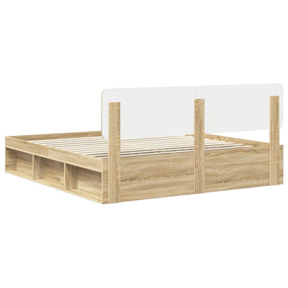 Bed Frame with Headboard Sonoma 180 x 200 cm Solid Pine Wood