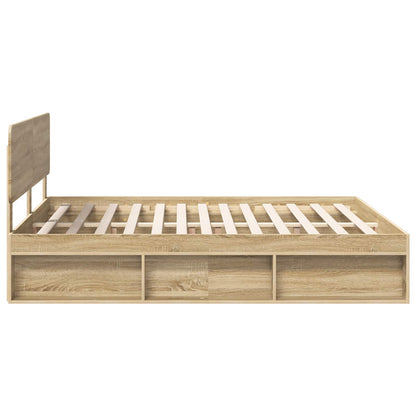 Bed Frame with Headboard Sonoma 180 x 200 cm Solid Pine Wood