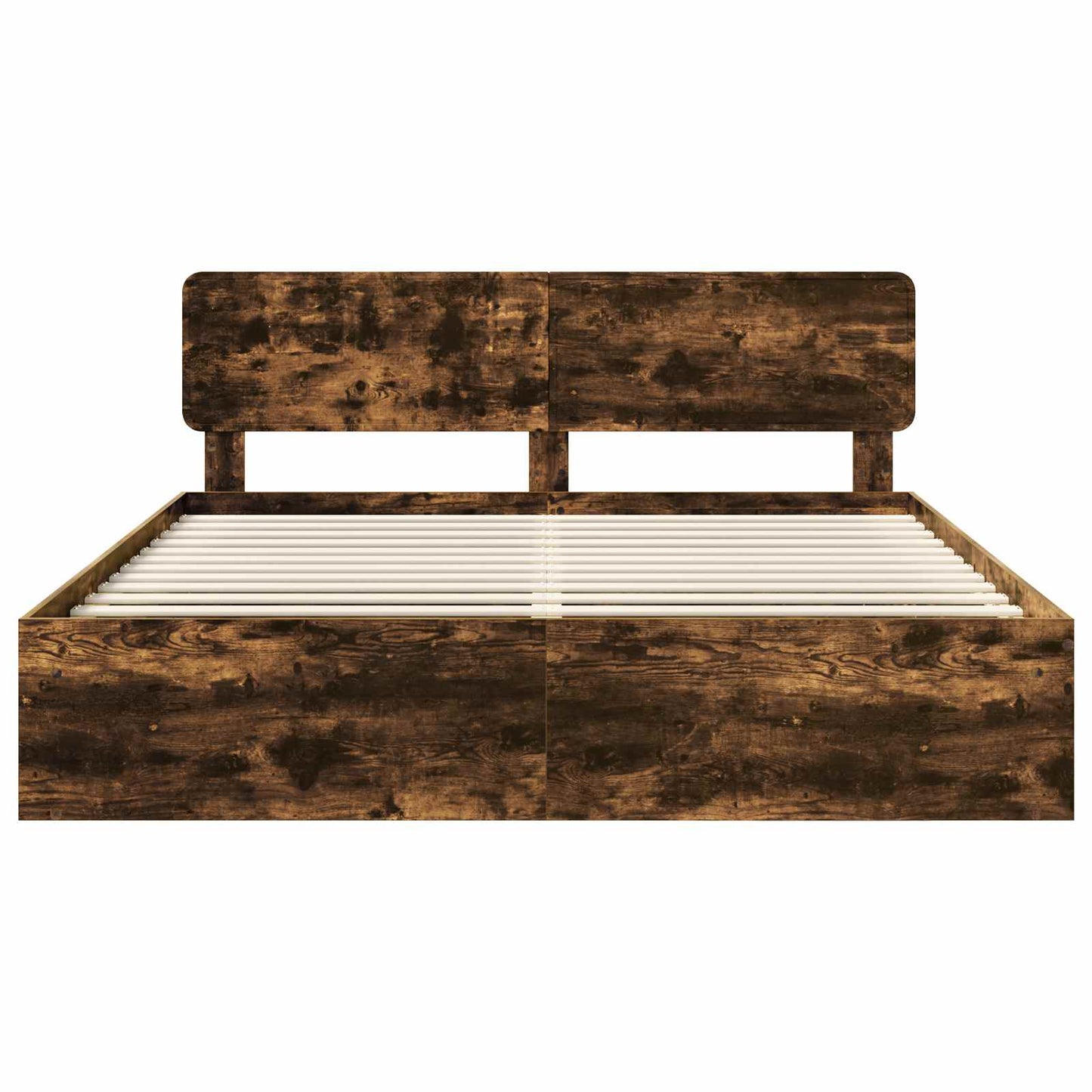 Bed Frame Smoked Oak 180 x 200 cm Solid Pine Wood