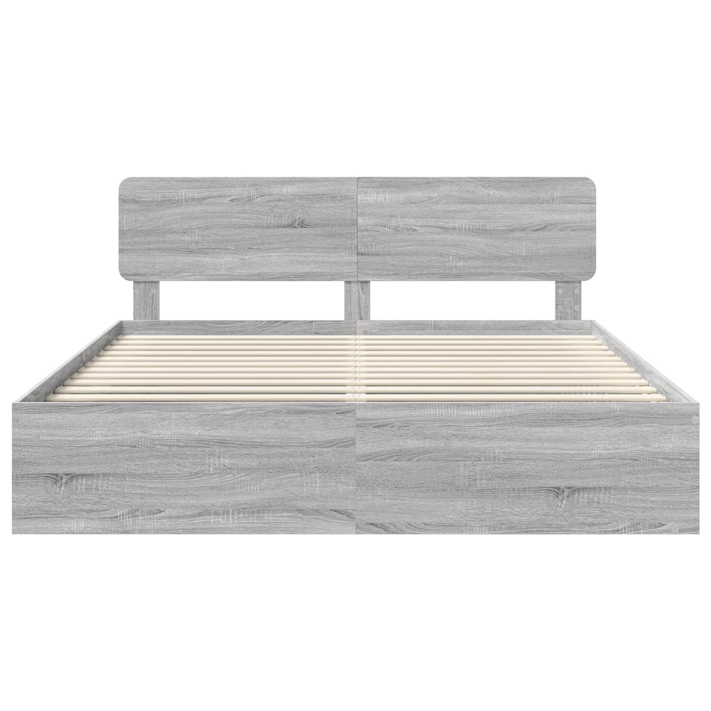Bed Frame Grey Sonoma 180 x 200 cm Solid Pine Wood