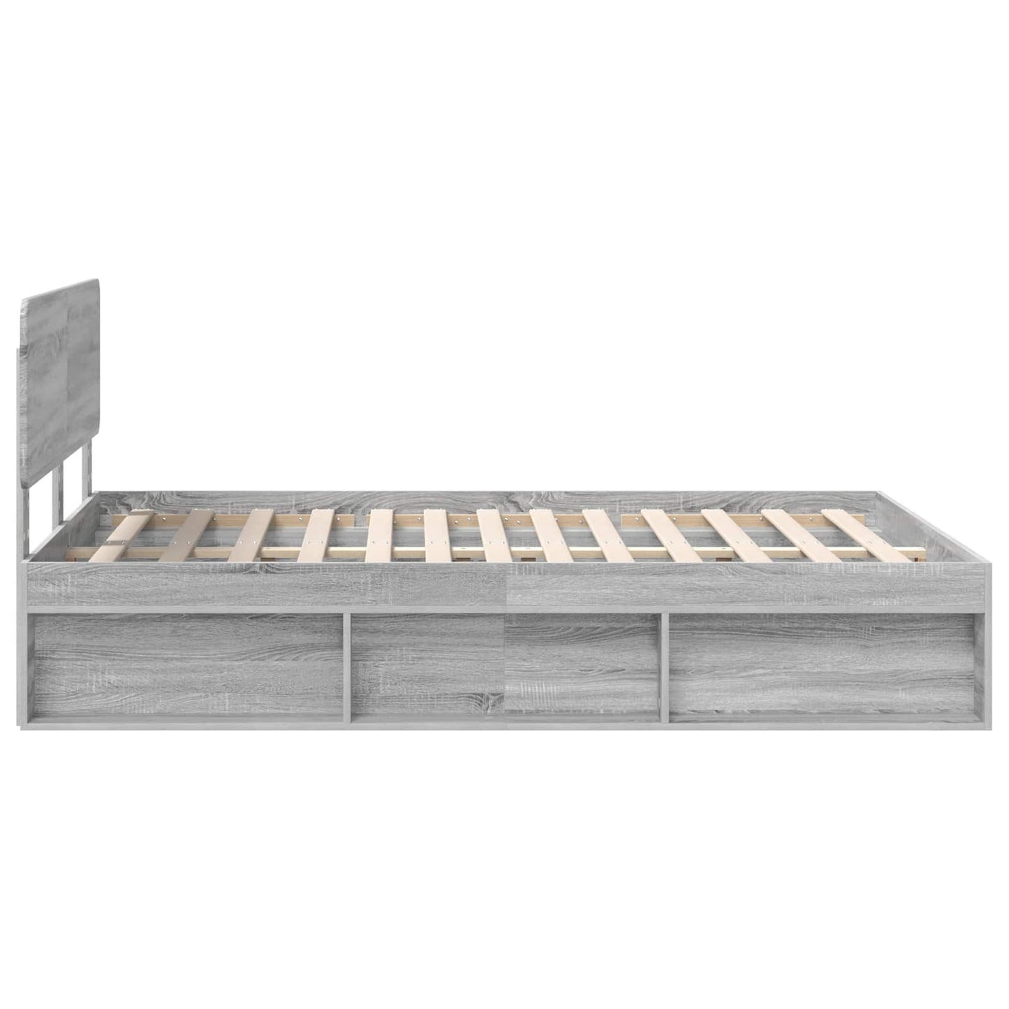 Bed Frame Grey Sonoma 160 x 200 cm Solid Pine Wood