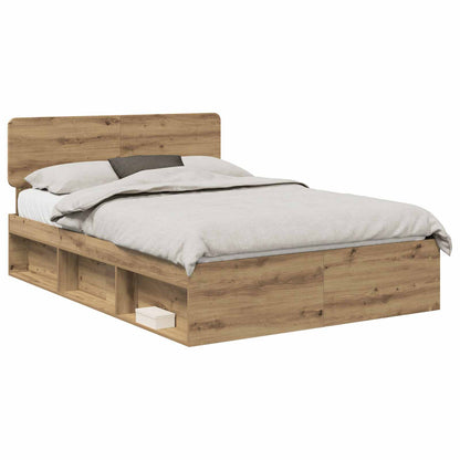 Bed Frame Artisian Oak 160 x 200 cm Solid Pine Wood