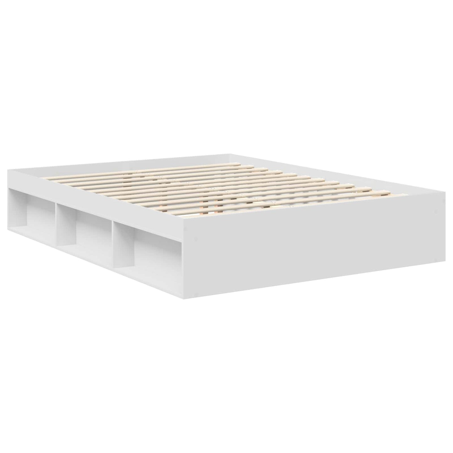 Bed Frame with Headboard White 150 x 200 cm Solid Pine Wood
