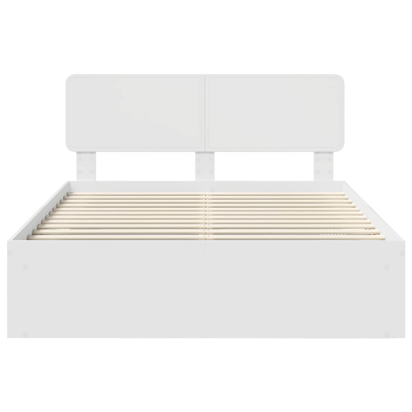 Bed Frame with Headboard White 150 x 200 cm Solid Pine Wood