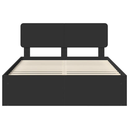 Bed Frame with Headboard Black 150 x 200 cm Solid Pine Wood
