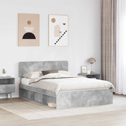 Bed Frame Concerte Grey 150 x 200 cm Solid Pine Wood