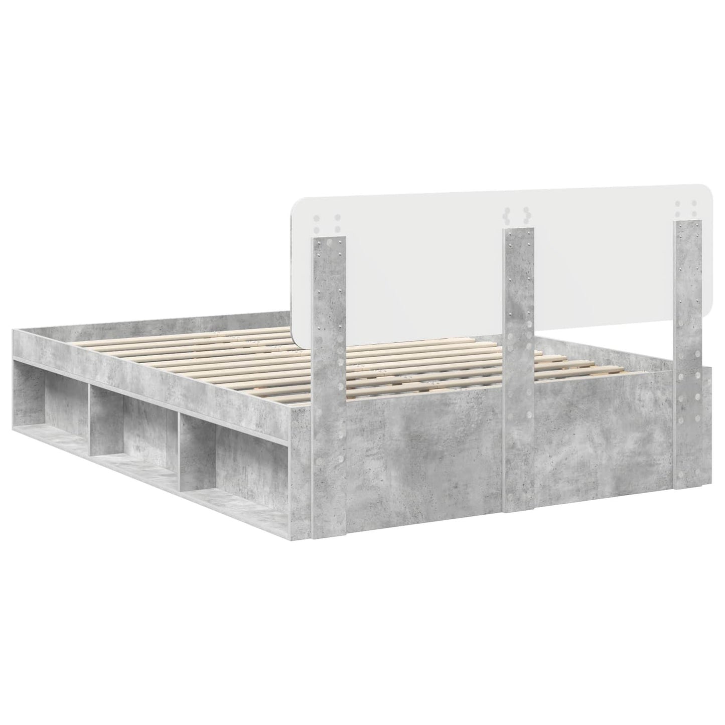 Bed Frame Concerte Grey 150 x 200 cm Solid Pine Wood