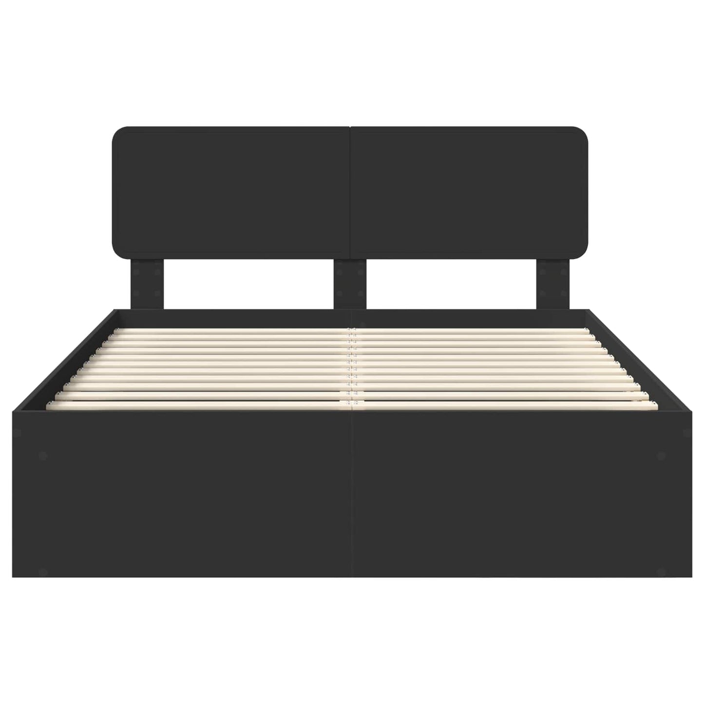 Bed Frame with Headboard Black 140 x 200 cm Solid Pine Wood